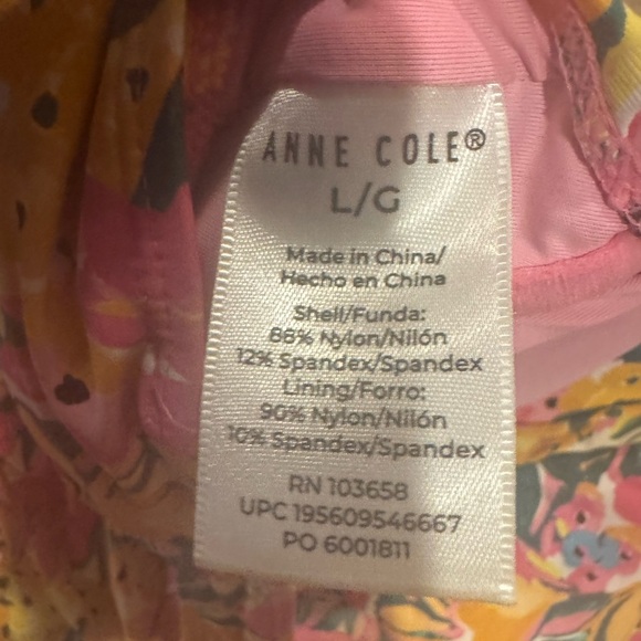 Anne Cole Limited Edition Swim V-WIRE TOP & SHIRRED Bottom: Size Large Floral - Picture 9 of 9
